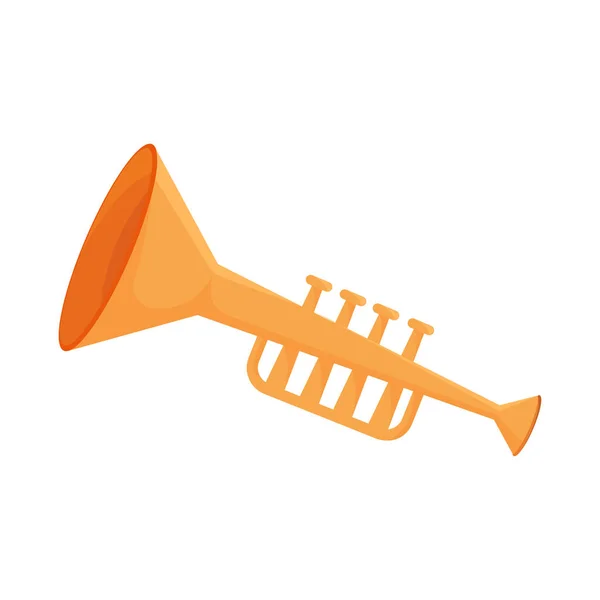 Instrument Trompette Icône Isolée Design — Image vectorielle