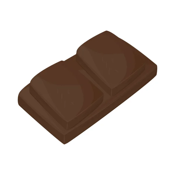 Chocolate Bar Pieces Isolated Icon — Stockvektor