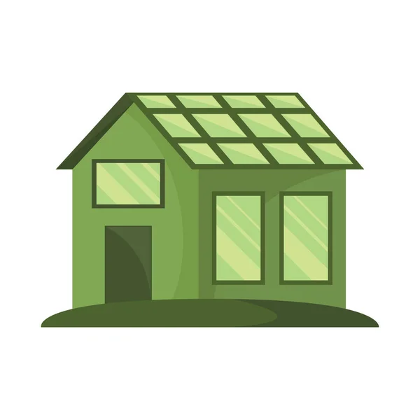 House Green Energy Isolated Icon — Stock Vector