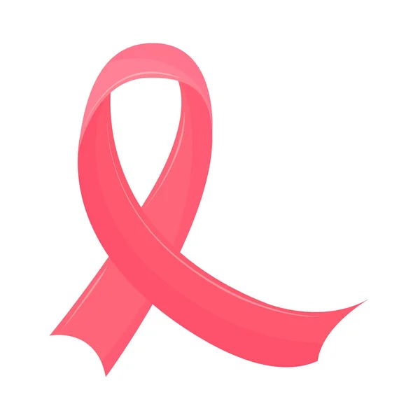 Ribbon Breast Cancer Isolated Icon — Stock Vector