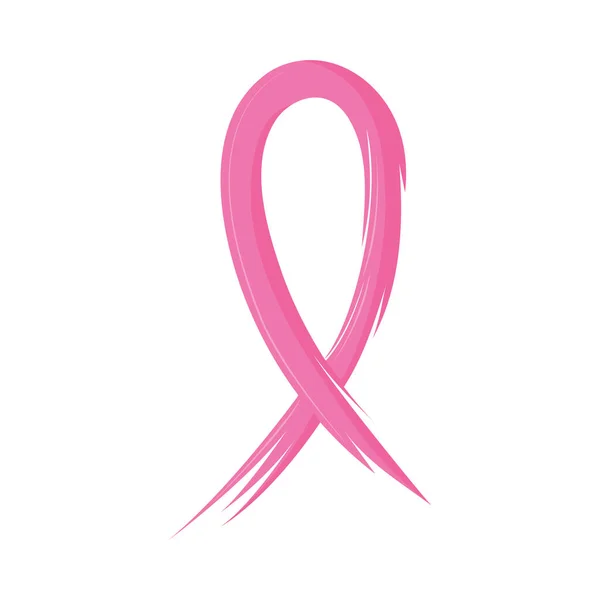 Breast Cancer Painting Ribbon Isolated Icon — Archivo Imágenes Vectoriales