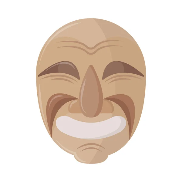 Korean Theater Mask Isolated Icon — 图库矢量图片