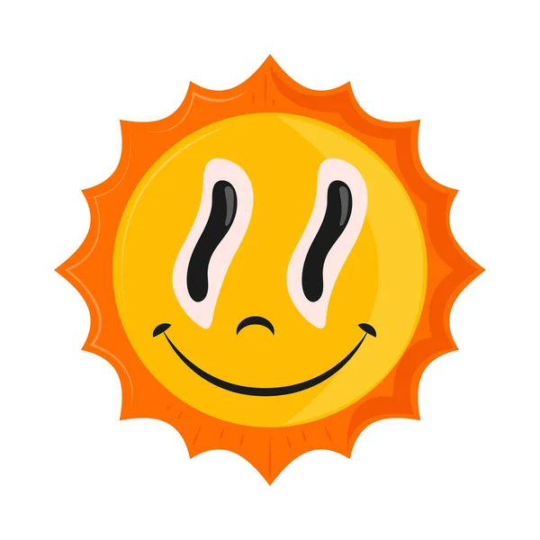 Cartoon Sun 90S Modern Style Icon — Vector de stock