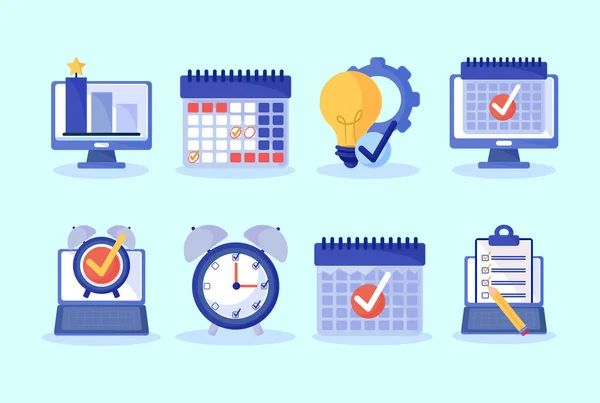 Set Icons Business Tasks — Vetor de Stock