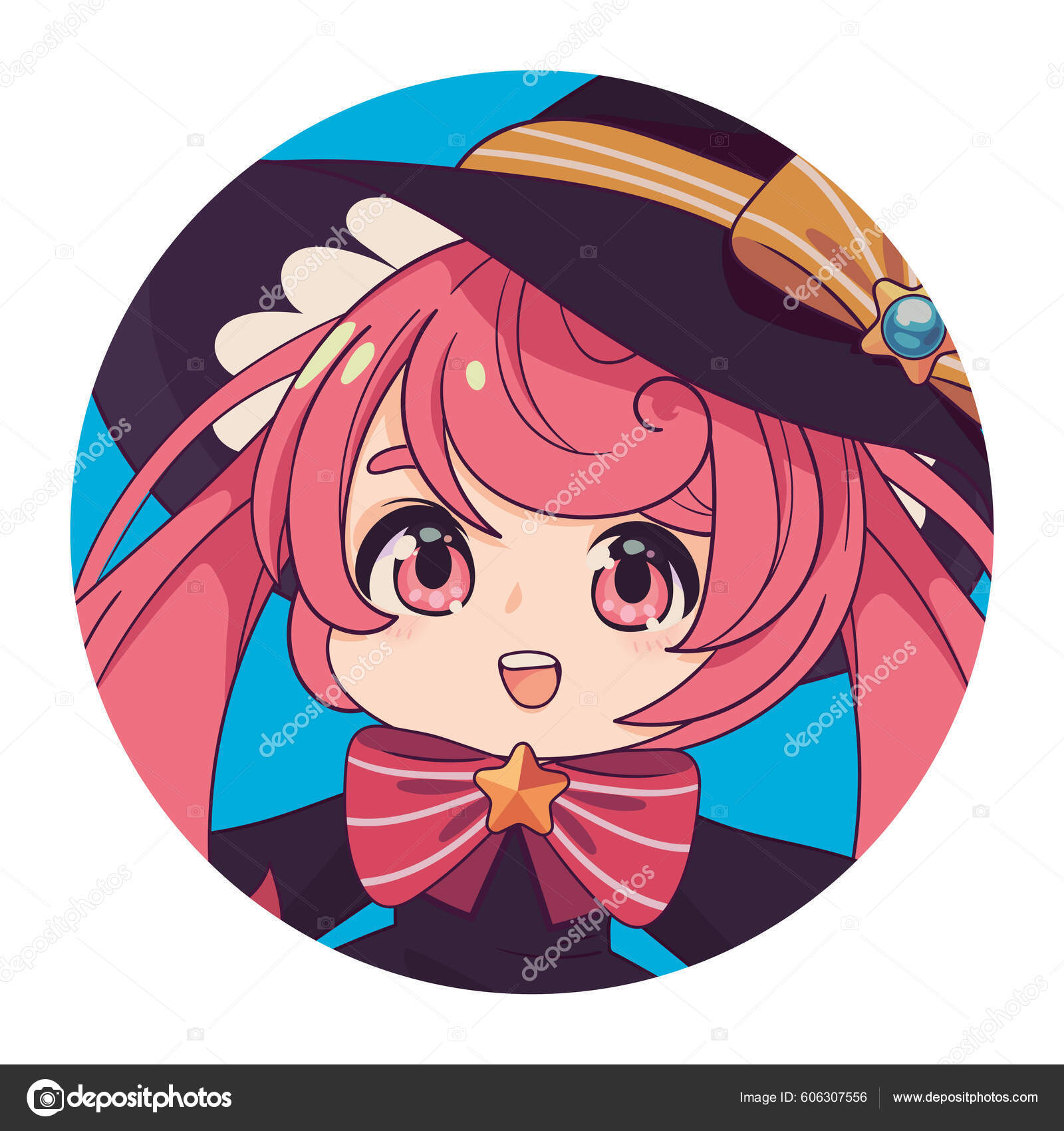 Isolated head of an anime character girl Vector Image