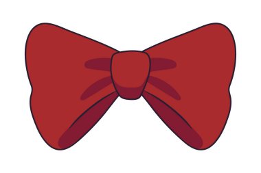 red bow ornament isolated icon