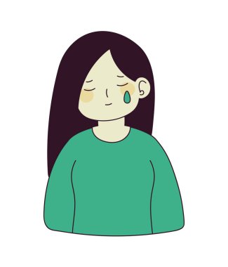 crying cute girl isolated icon