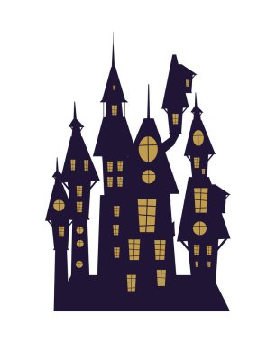 halloween creepy castle isolated icon