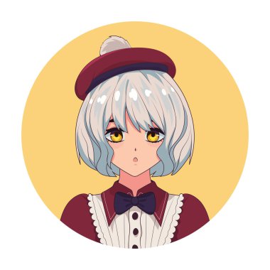 anime girl avatar isolated icon