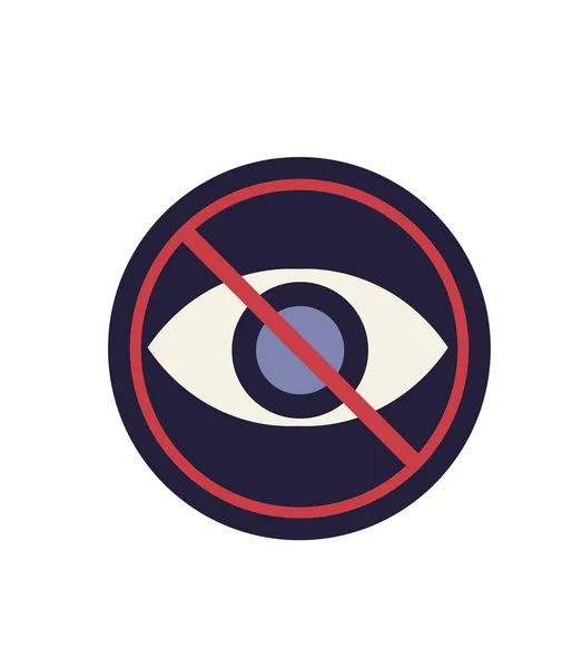 Cyber Fraud Prohibition Sign Isolated Icon — Stockvektor
