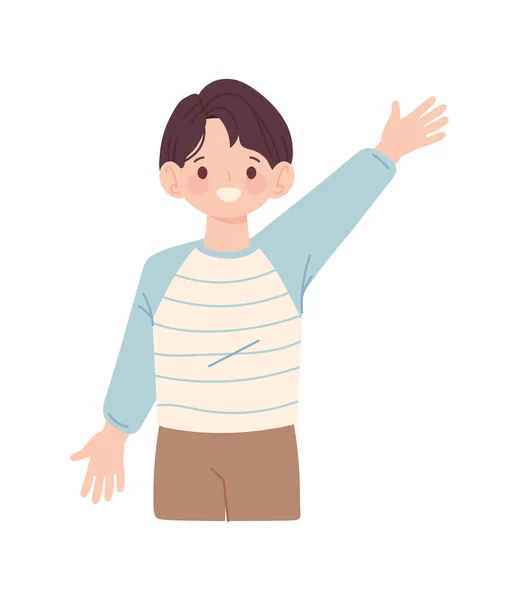 Young Boy Korean Character Isolated Icon — Archivo Imágenes Vectoriales