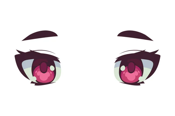 Anime Female Eyes Isolated Icon — Stockvektor