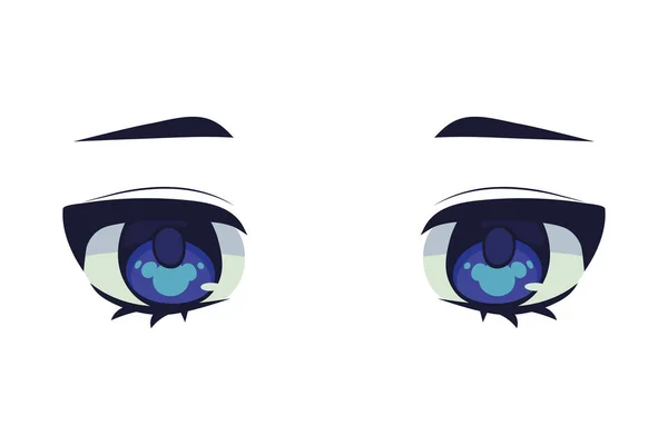 Anime Eyes Closeup Isolated Icon — Stock Vector