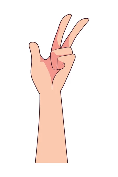 Raised Hand Peace Love Isolated Icon — Vettoriale Stock