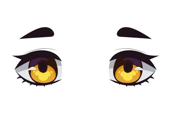 Anime Female Eyes Isolated Icon — Vector de stock