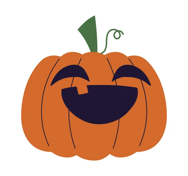 Halloween Happy Pumpkin Isolated Icon — 스톡 벡터