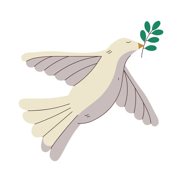 Peace Dove Branch Isolated Icon — ストックベクタ