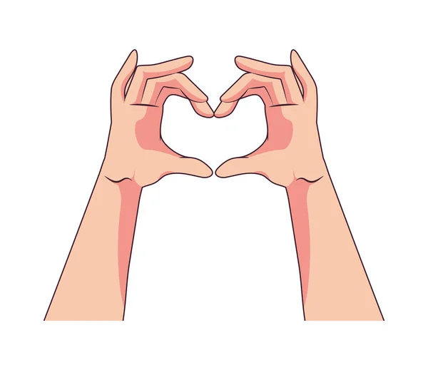 Hands Making Heart Isolated Icon — Stockvector