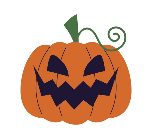 Halloween Scary Pumpkin Isolated Icon — 스톡 벡터