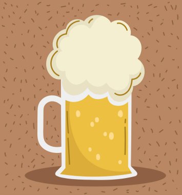 Köpüklü soğuk bira, vektör stili.