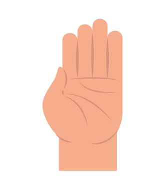 Açık el hareketi simgesi izole edildi