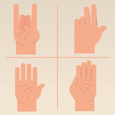 Eller hareket, vektör tasarımı ayarla