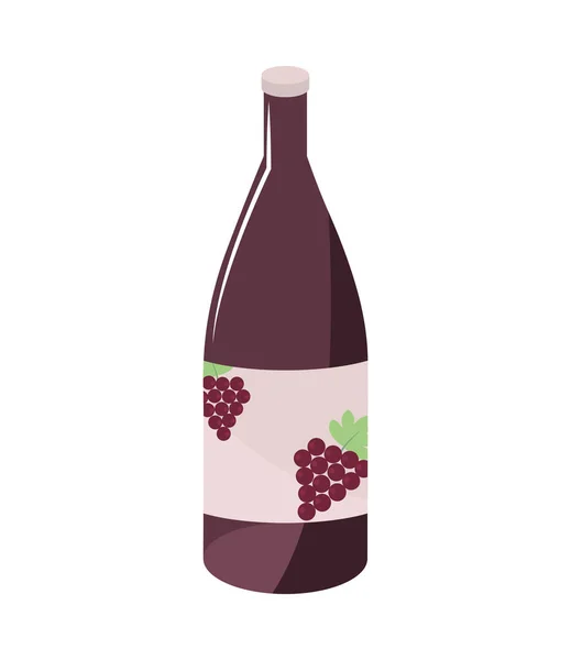 Vino Botella Bebida Icono Aislado — Archivo Imágenes Vectoriales