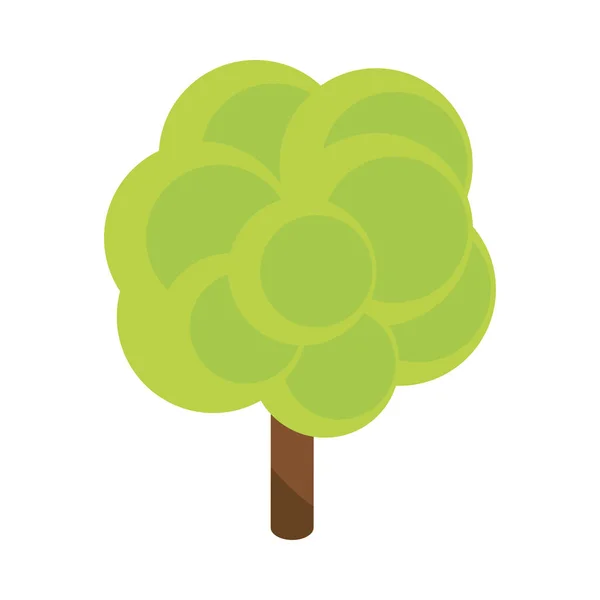 Πράσινο Δέντρο Οικολογία Ισομετρική Εικόνα — Διανυσματικό Αρχείο