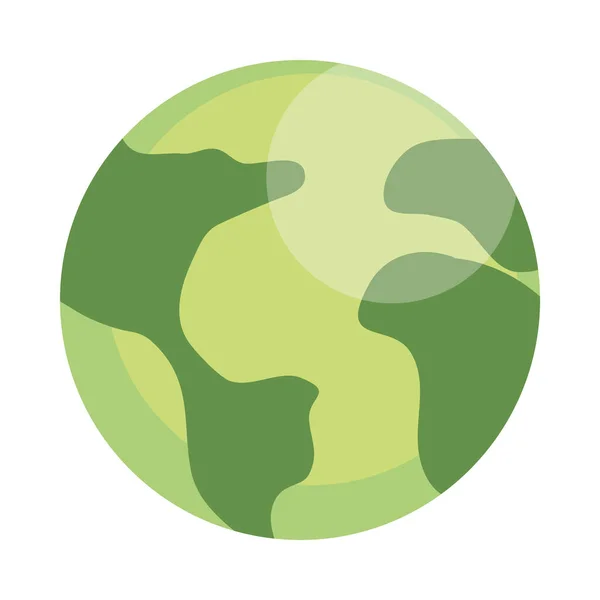 Grüner Planet Erde Ökologie Isometrisches Symbol — Stockvektor