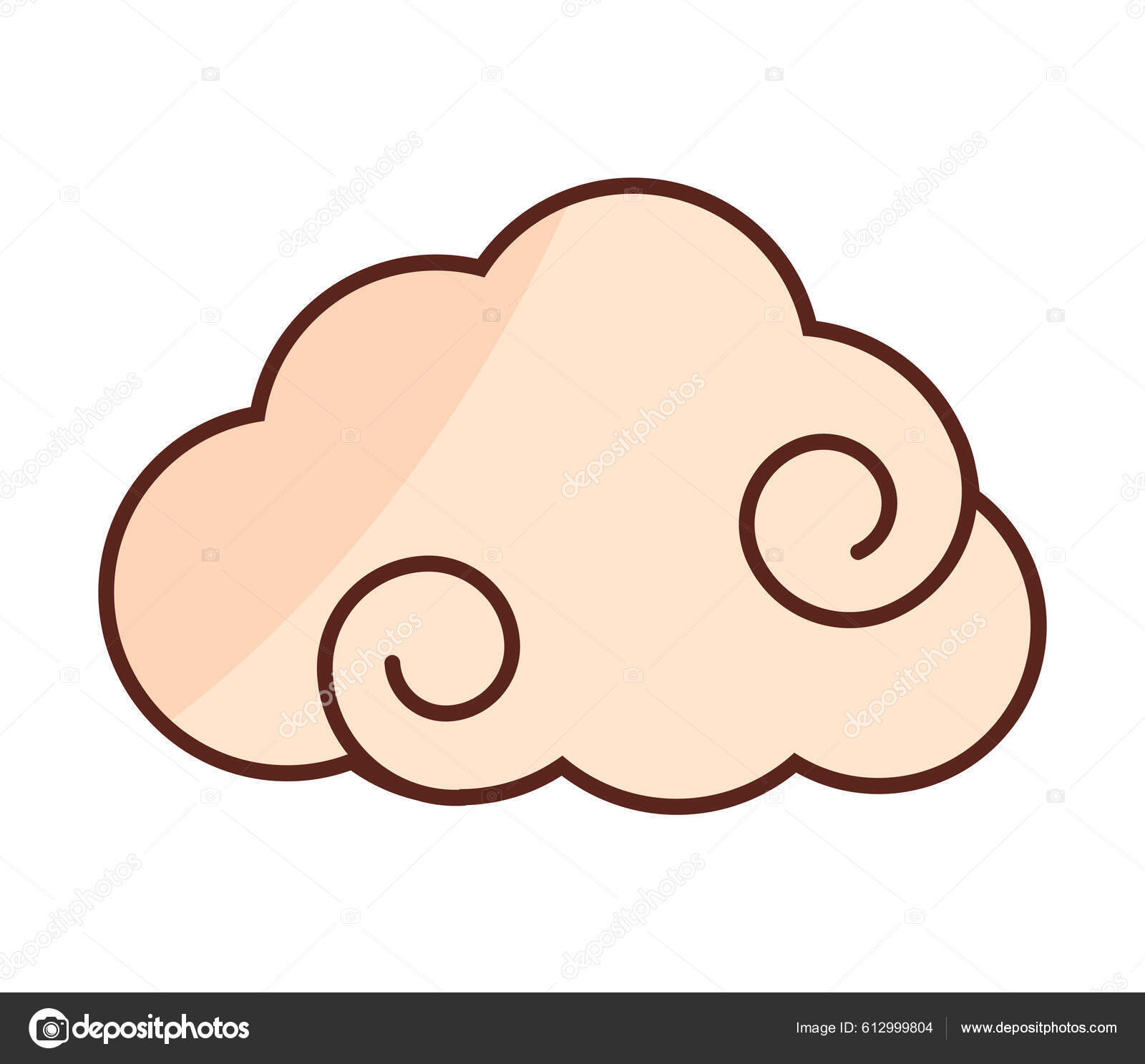 Uma nuvem de desenho animado com uma nuvem e as palavras nuvem