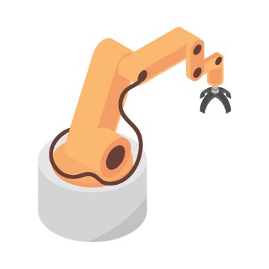 izometrik robot kol endüstriyel ikonu izole edildi