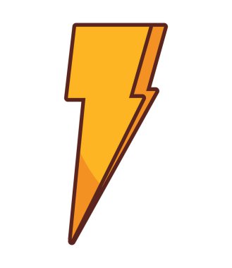 Şimşek çizgi film simgesi izole edildi