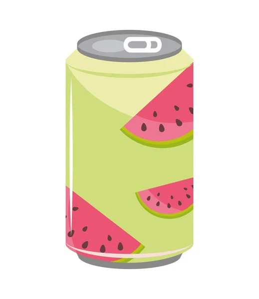 Wassermelonensaft Dosengetränk Symbol — Stockvektor