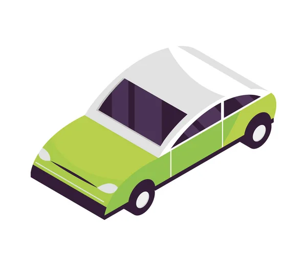 Αυτοκίνητο Πράσινο Ενέργειας Ισομετρική Εικόνα — Διανυσματικό Αρχείο