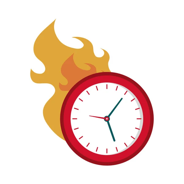 Zegar Czasowy Ikonę Ognia Izolowane — Wektor stockowy