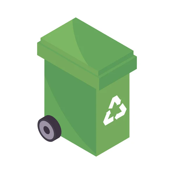 Recycle Trash Bin Sustainable Living Icon — Stock Vector