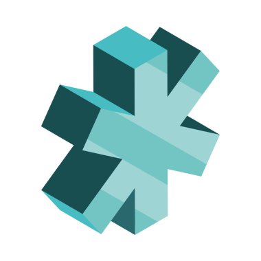 izometrik çapraz tıbbi izole simge