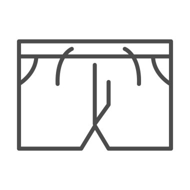 kısa pantolon, doğrusal simge izole edildi