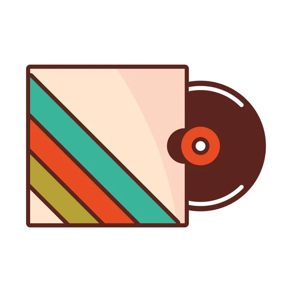 Music Vinyl Cartoon Retro Icon Isoliert — Stockvektor