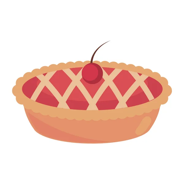Süße Torte Mit Fruchtsymbol Isoliert — Stockvektor