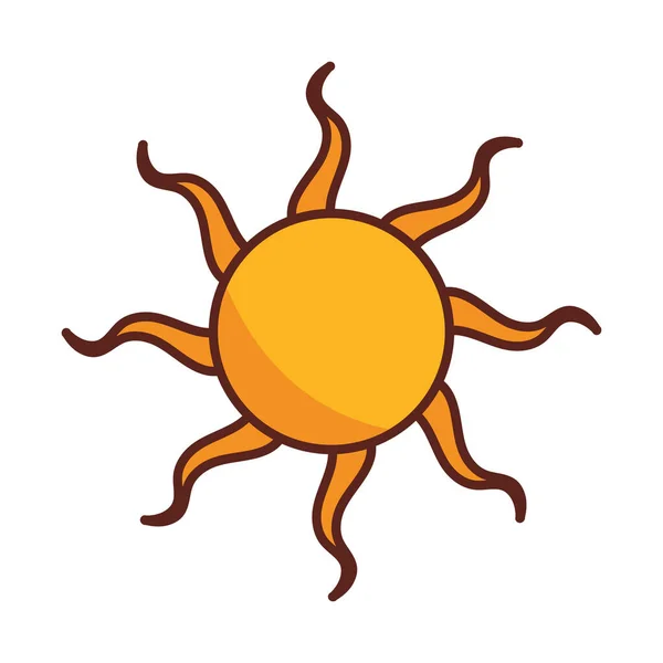 Сонце Мультфільм Ретро Значок Ізольовані — стоковий вектор