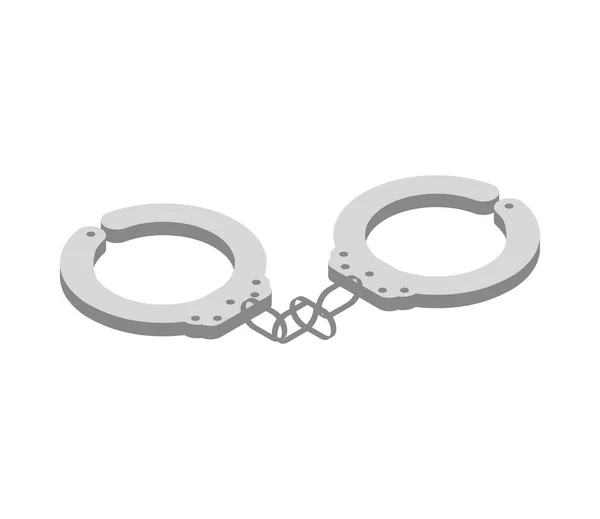 Handcuffs Law Justice Isometric Icon — Stock Vector