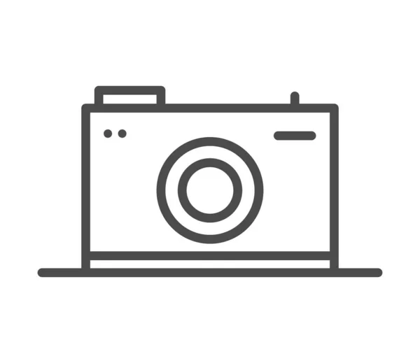 Photo Camera Linear Icon Isolated — Stock Vector