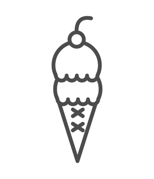 Ice Cream Linear Icon Isolated — Stock Vector