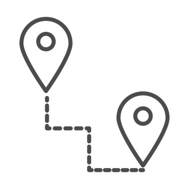 gps konum pin seyahat, doğrusal simge izole