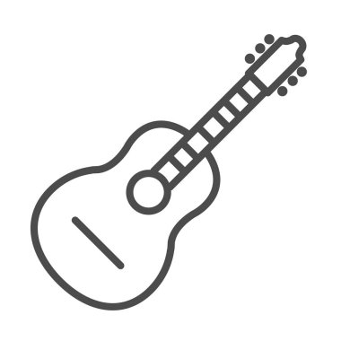 gitar enstrümanı, doğrusal simge izole edildi