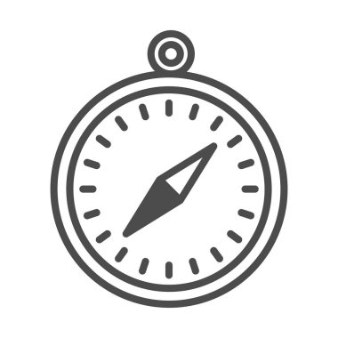 seyahat pusulası, doğrusal simge izole edildi