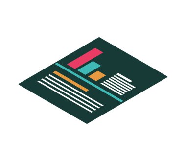 izometrik finansal veri rapor simgesi izole edildi