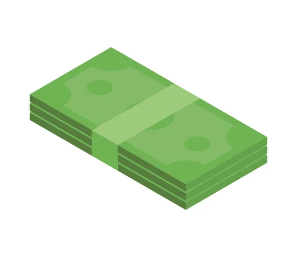 Isometric Money Cash Isolated Icon — Stock Vector