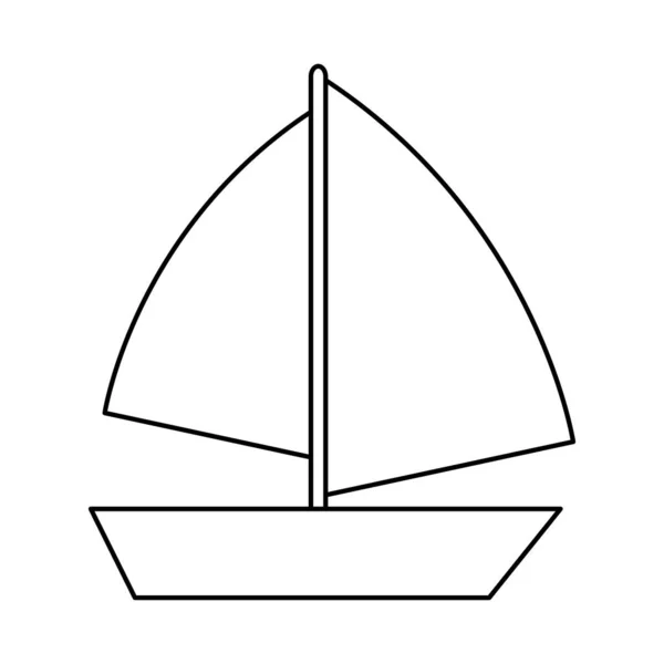 帆船运输线形图标隔离 — 图库矢量图片